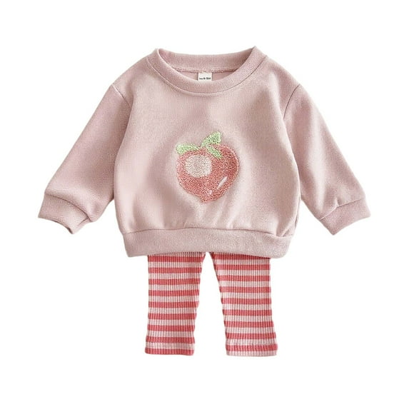 Owordtank Toddler Clothes for Baby Girls Cute Strawberry Long Sleeve Sweatshirt Pants Girls Warm Fall Winter Outfits Set
