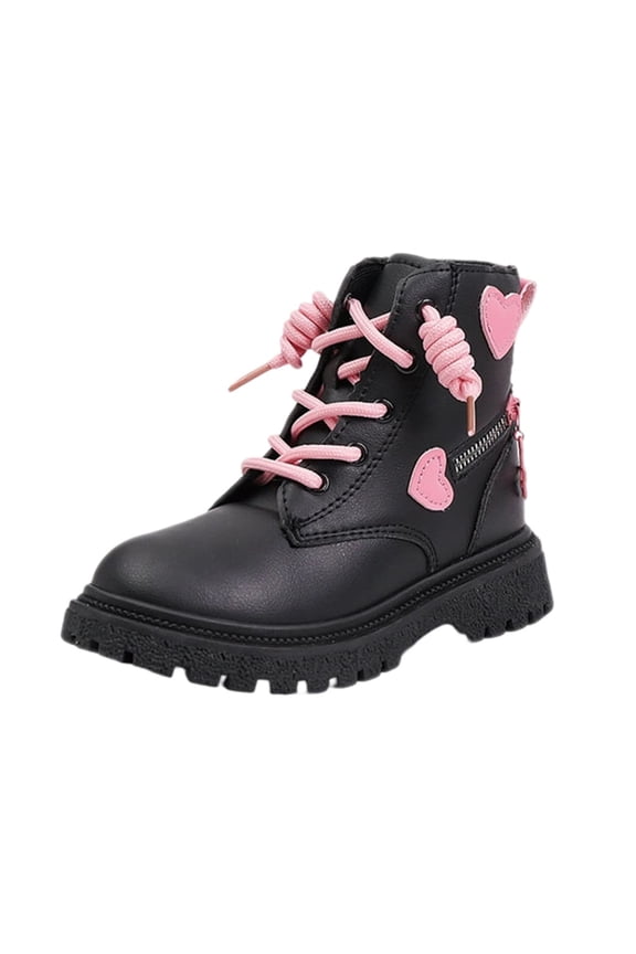 Toddler Cowboy Boots Ankle Boots with Side Zipper Hearts Pattern Mid Calf Western Boots Tall Riding Bowknot Boots