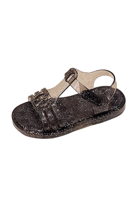 Toddler Girls Jelly Shoes Soft Sandals Rubber Sole Closed Toe Beach Summer Mary Jane Kids Princess Dress Flat