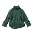 thumbnail image 1 of Owordtank Toddler Girls Long Sleeve Turtleneck Chunky Knit Loose Oversized Sweater Pullover Jumper Tops Fall Winter Clothes, 1 of 3