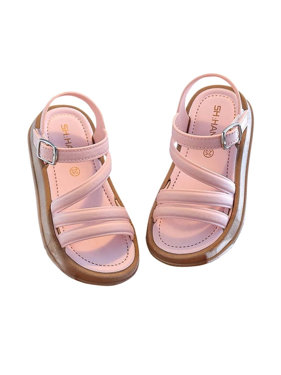 Toddler Girls Sandals Soft Rubber Flats Summer Baby Flower Girl Shoes