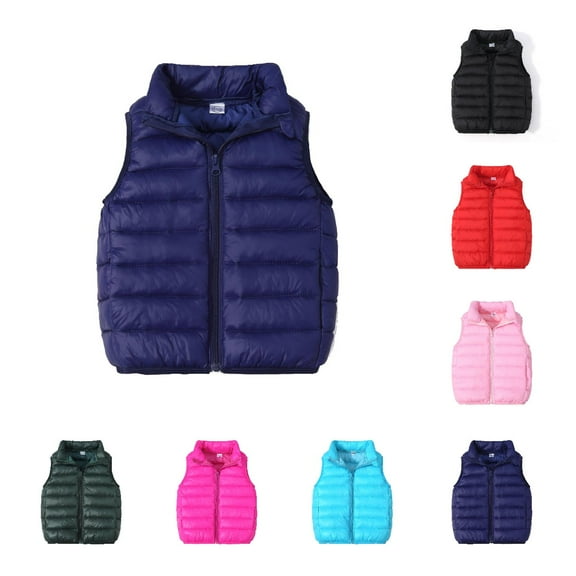 Owordtank Toddler Kids Boys Girls Puffer Vest Coat Sleeveless Full Zip Coat Outerwear