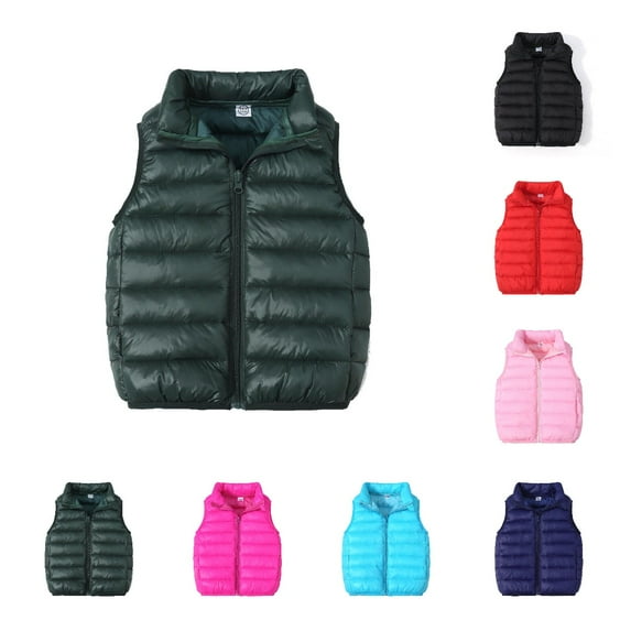 Owordtank Toddler Kids Boys Girls Puffer Vest Coat Sleeveless Full Zip Coat Outerwear