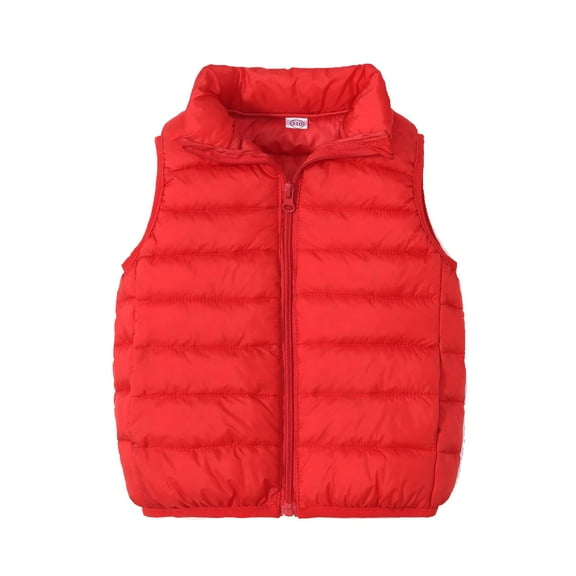 Owordtank Toddler Kids Boys Girls Puffer Vest Coat Sleeveless Full Zip Coat Outerwear