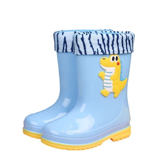 Owordtank Toddler Kids Children Rain Boots Boys Girls Cartoon Animals Waterproof Shoes Non Slip Rubber Toddler Snow Boot