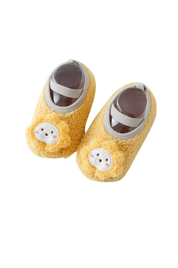 Toddler's Cute Bear Fleece Sock Shoes for Kids, Winter Warm Walking Crawling Shoes