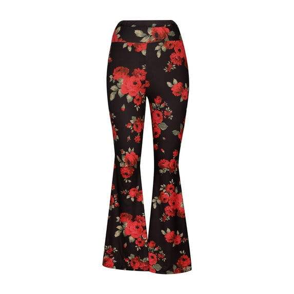 Owordtank Vintage Style Flare Pants for Women Flare Leg High Waist Bell Bottom Pants