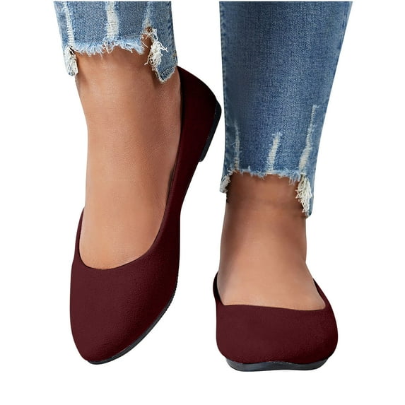 Owordtank Women Square Toe Ballets Flats, Slip On Classical Walking Shoes for Wedding/Dating