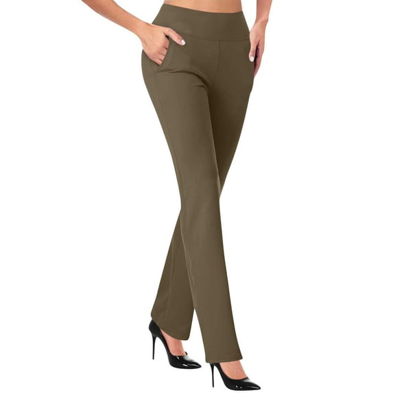 Owordtank Women's Dress Pants High Rise Flare Pants Stretchy Work Pants Business Casual Slacks
