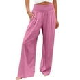 thumbnail image 1 of Owordtank Womens High Waist Palazzo Pants Cotton Linen Loose Fitted Casual Wide Leg Pants, 1 of 5