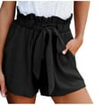 thumbnail image 1 of Owordtank Womens Solid Color Streetwear Gym Shorts Loose with Pockets Jogger Elastic Waist Workout Shorts Black XXL, 1 of 8