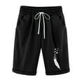 thumbnail image 1 of Owordtank Womens Summer Comfy Shorts Print Cotton Linen Casual Lounge Shorts, 1 of 2