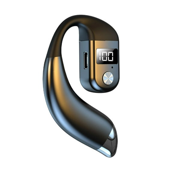 Ows Digital Display Bluetooth 5.4 Earbud, Single Ear Hook Design, 30-Hour Battery Life, Universal Left/Right Use, Comfortable Fit, Clear Sound For Calls & Music