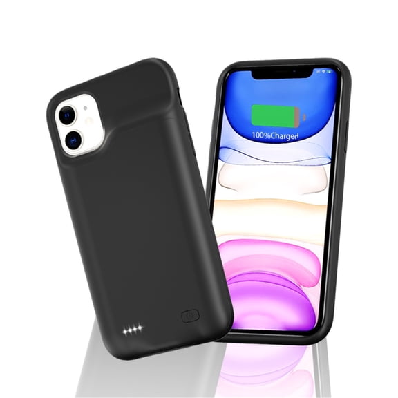 Owyfho Battery Case for iPhone 11, Ultra Slim 6800mAh Extended Rechargeable Charging Case, Backup Portable Rechargeable Protective Charger Case - Black