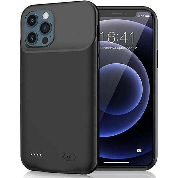 Owyfho Battery Case for iPhone 12/12 Pro,Upgraded 6800mAh Ultra-Slim Battery Charging Case,Rechargeable Protective Extended Battery Charger Case for iPhone 12/12 Pro (6.1inch)-Black