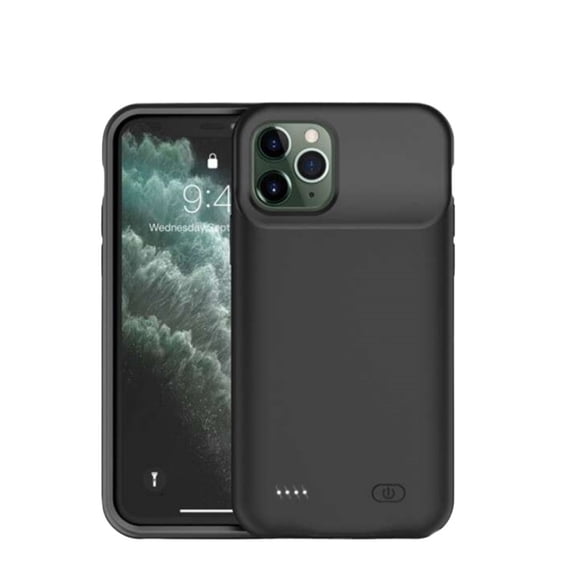 Owyfho Battery Case for iPhone 12 Pro Max/ 13 Pro Max, Ultra Slim 6800mAh Extended Rechargeable Charging Case, Backup Portable Rechargeable Protective Charger Case - Black