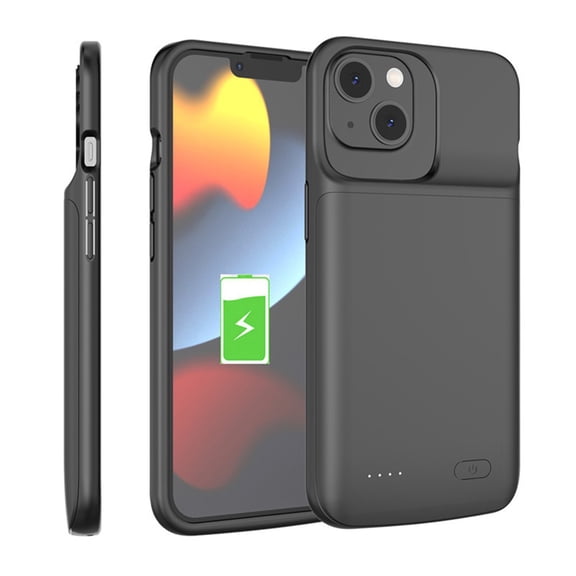 Owyfho Battery Case for iPhone 14/ 13, Ultra Slim 6800mAh Extended Rechargeable Charging Case, Backup Portable Rechargeable Protective Charger Case - Black
