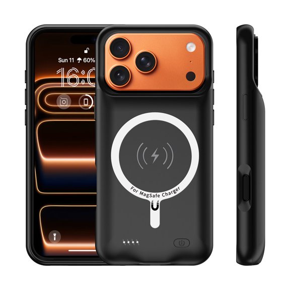 Owyfho For iPhone 17 Pro Battery Power Case , 6000mAh Slim Portable Rechargeable Battery Charging Case Compatible for iPhone 17 Pro, Extended Power Bank Case (Black)