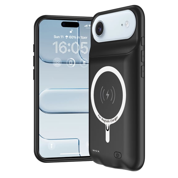 Owyfho For iPhone Air Battery Power Case , 6000mAh Slim Portable Rechargeable Battery Charging Case Compatible for iPhone Air, Extended Power Bank Case (Black)