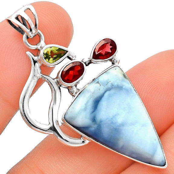 Owyhee Opal, Garnet & Peridot 925 Sterling Silver Pendant Jewelry P-1290 SDP147297