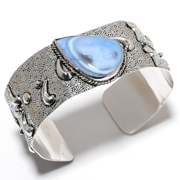 Natural Owyhee Opal Handmade 925 Sterling Silver Cuff Bangle Adjustable