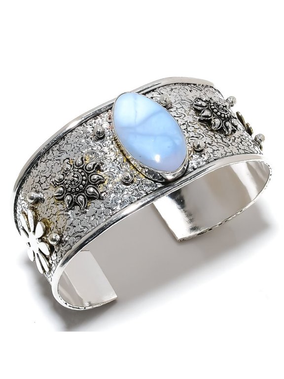 Natural Owyhee Opal Handmade 925 Sterling Silver Cuff Bangle Adjustable