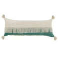thumbnail image 1 of Ox Bay 14" x 36" Green/ White Color Block Organic Cotton Pillow Cover, 1 of 9