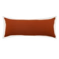 thumbnail image 1 of LR Home Ox Bay Hand-Woven Brown/White Bordered All-Natural Cotton Pillow Cover, 1 of 8