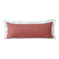 thumbnail image 1 of LR Home Ox Bay Hand-Woven Pink/White Bordered All-Natural Cotton Pillow Cover, 1 of 9