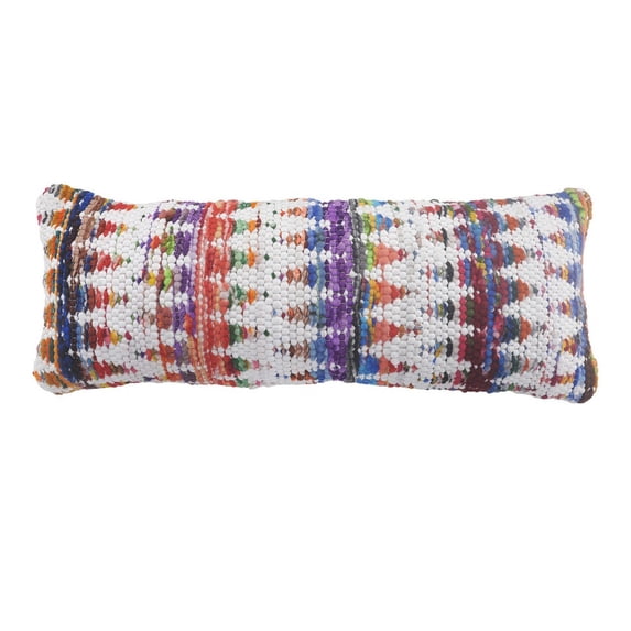 Harlow Hill Nomad 14" x 36" Geometric Adult Decorative Throw Pillow Cover, Ice White/Multicolor