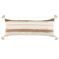 thumbnail image 1 of Ox Bay 14" x 36" Hand-stitched White/ Brown Stripe Organic Cotton Pillow Cover, 1 of 9