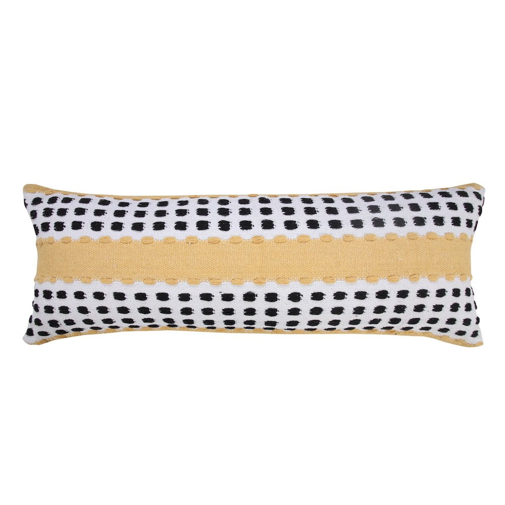 LR Home Metropolitan Woven Dash Grid Striped Lumbar Throw Pillow