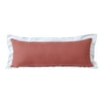 thumbnail image 1 of Ox Bay 14" x 36" Modern, Traditional, French, Country Deep Coral Pink, White, Multi-color Border, Colorblock, Flange Cotton Decorative Lumbar Pillow , Zipper, Back Support, 1 of 10