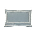 thumbnail image 1 of LR Home Ox Bay Blue/White Bordered All-Natural Cotton Pillow Cover, 1 of 8