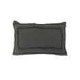 thumbnail image 1 of LR Home Ox Bay Gray Bordered All-Natural Cotton Pillow Cover, 1 of 8