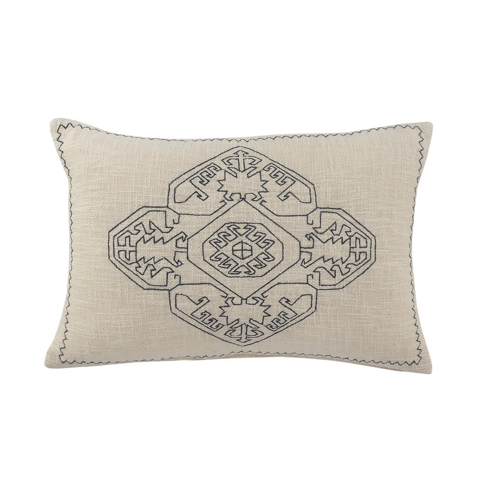 Ox Bay 16" x 24" White/ Blue Medallion Organic Cotton Pillow Cover