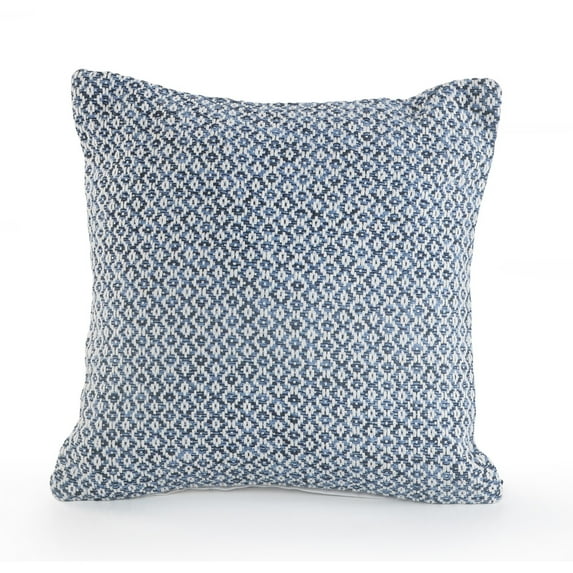 Ox Bay Hampton 18" x 18" Navy/White Geometric Cotton Adult Decorative Throw Pillow Cover
