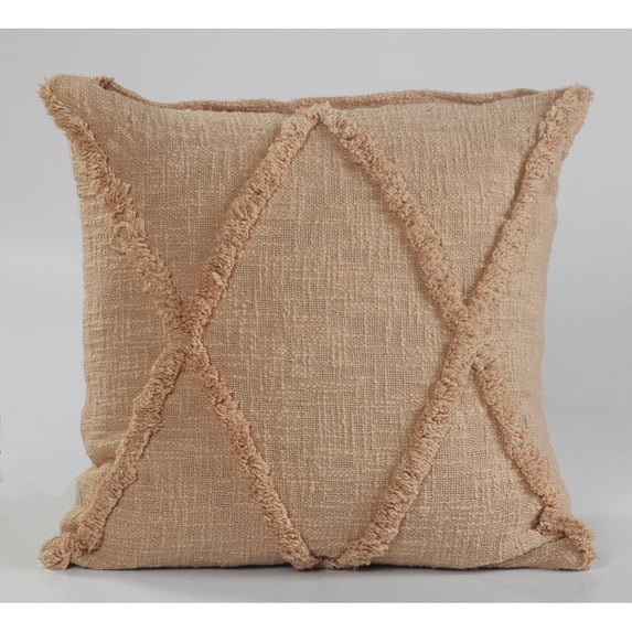 Ox Bay Sara 18" x 18" Frappe Shag Diamond Cotton Adult Decorative Throw Pillow Cover