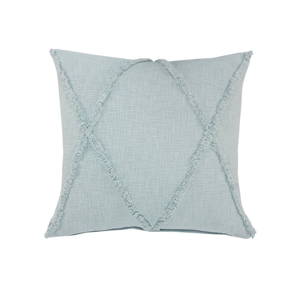 Ox Bay Sara 18" x 18" Palladian Blue Shag Diamond Cotton Adult Decorative Throw Pillow Cover