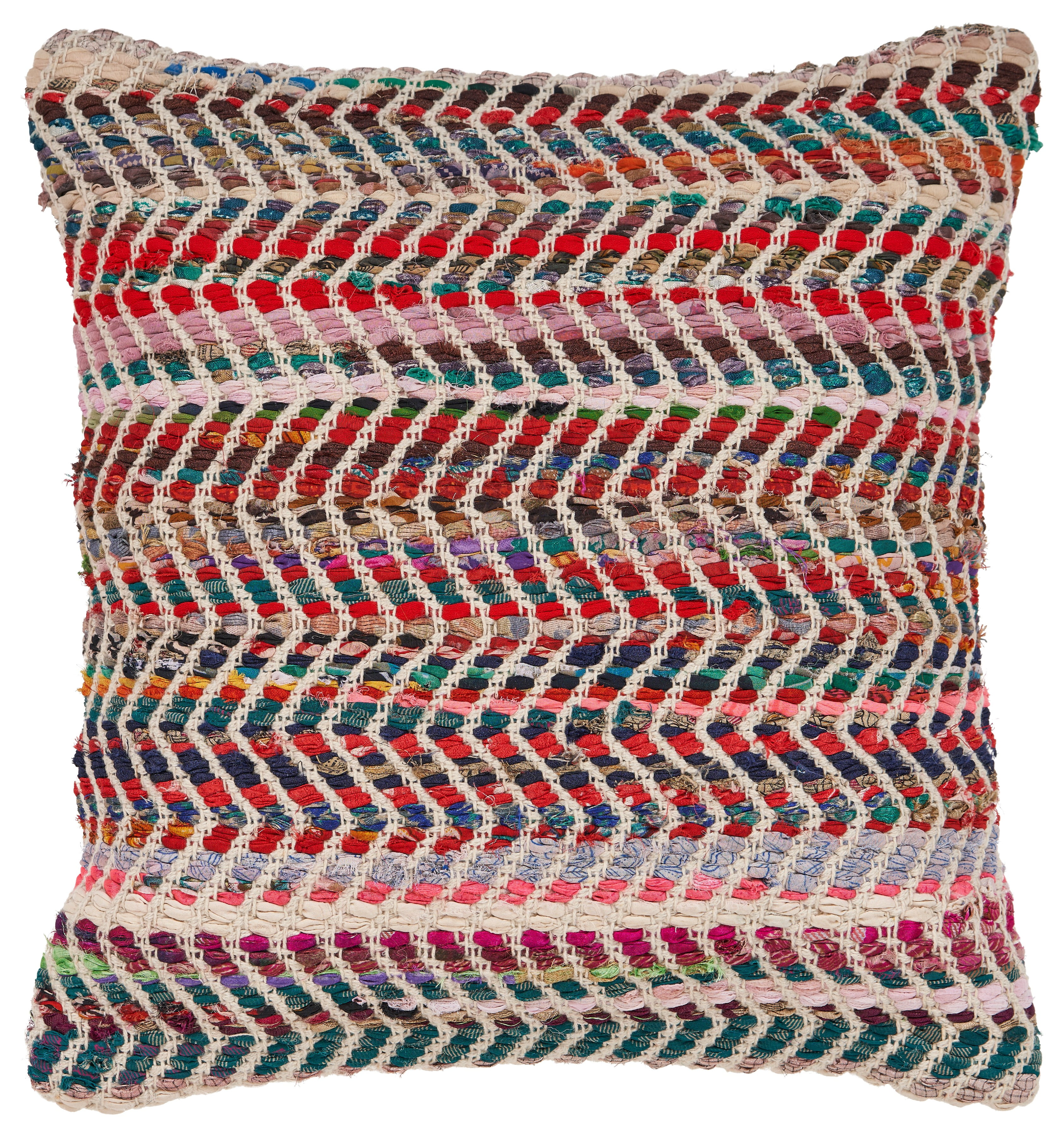 Ox Bay Nomad 18" x 18" Rainbow Chevron Striped Performance Blend Adult Decorative Throw Pillow Cover