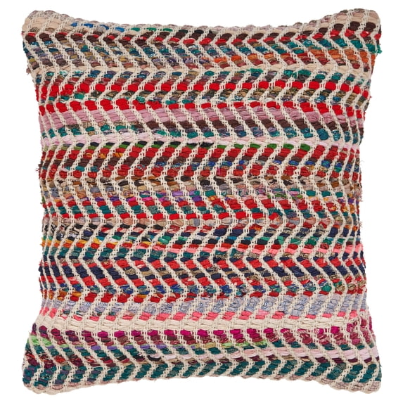 Ox Bay Nomad 18" x 18" Rainbow Chevron Striped Performance Blend Adult Decorative Throw Pillow Cover