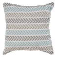 thumbnail image 1 of Ox Bay Ariya Turquoise/Ivory Chevron Cotton Adult Decorative Throw Pillow Cover, 1 of 9