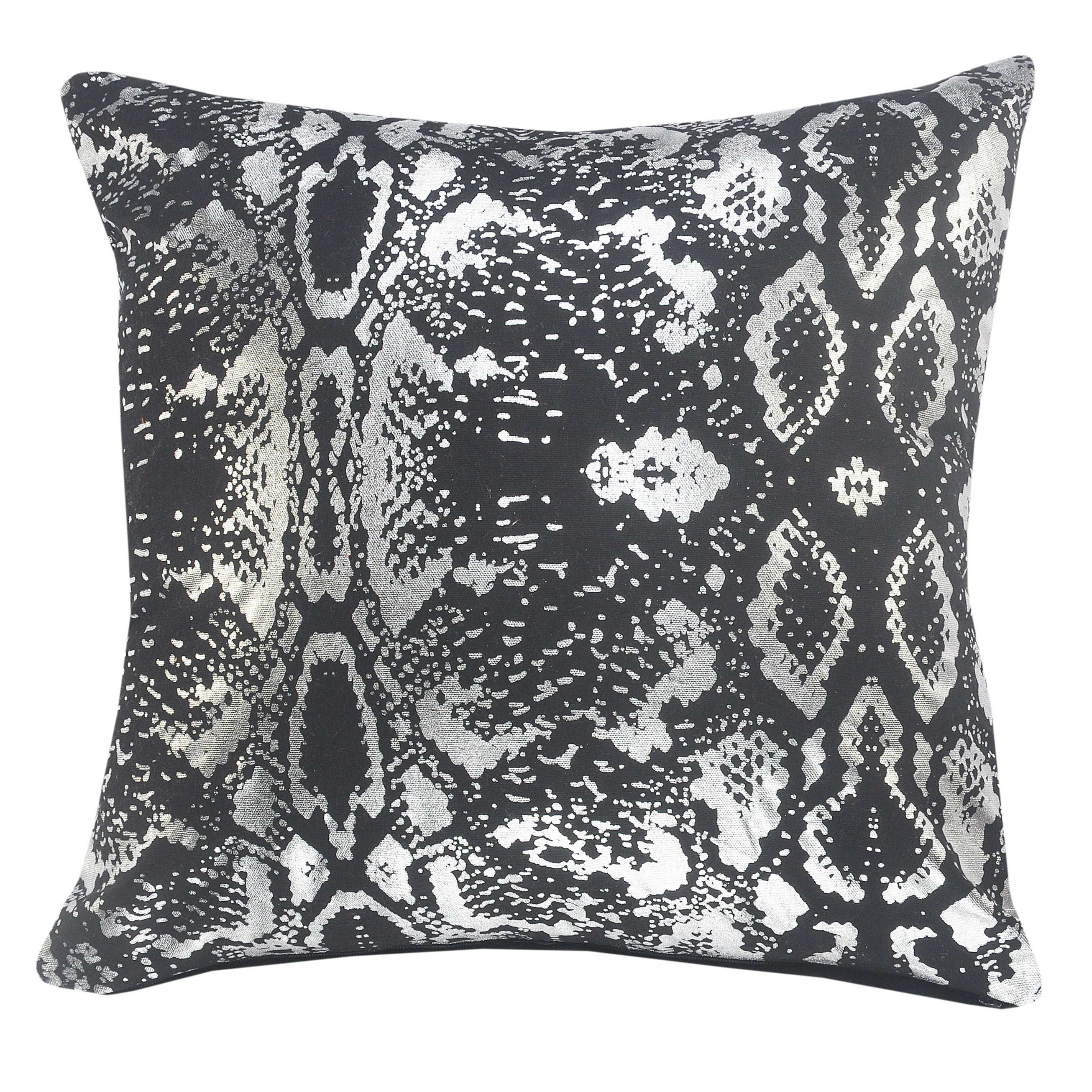 Ox Bay 20" x 20" Black/ Silver Animal Organic Cotton Pillow Cover
