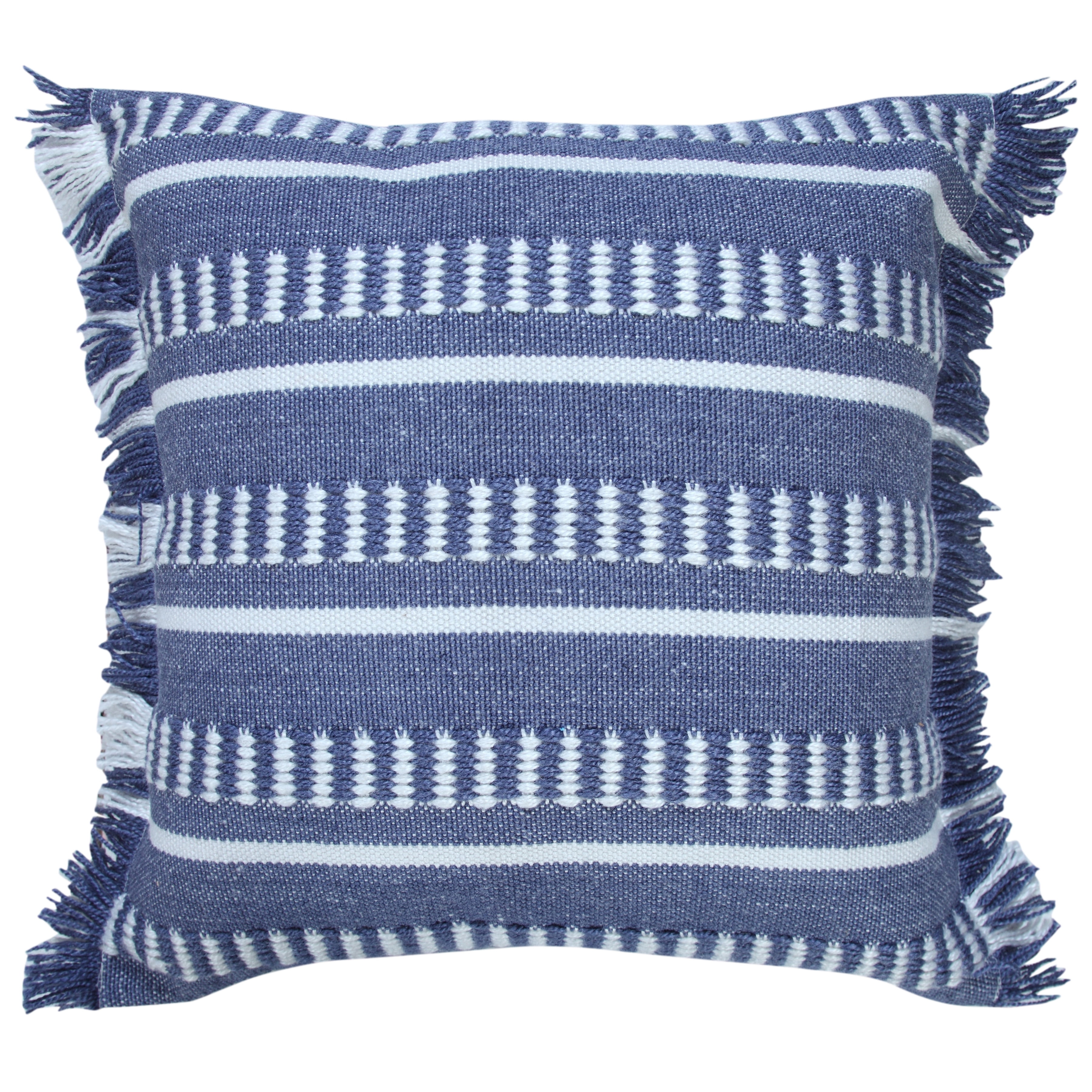 Outdoor Pillows with Insert Blue Geometric Patio Accent Throw