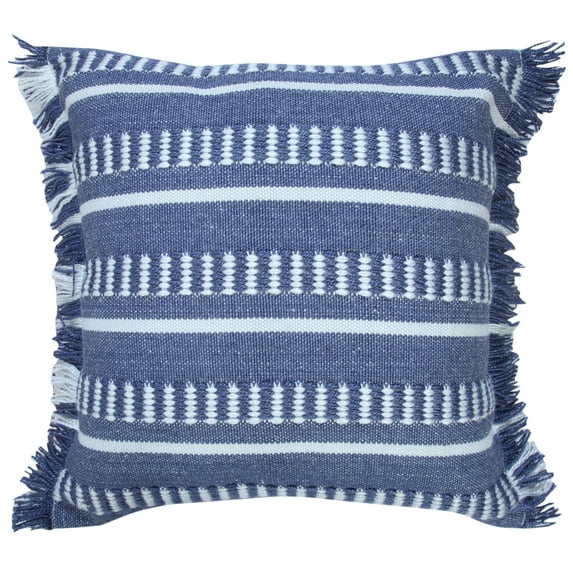 Ox Bay Bailey 20" x 20" Navy/White Striped Indoor/Outdoor Adult Decorative Throw Pillow