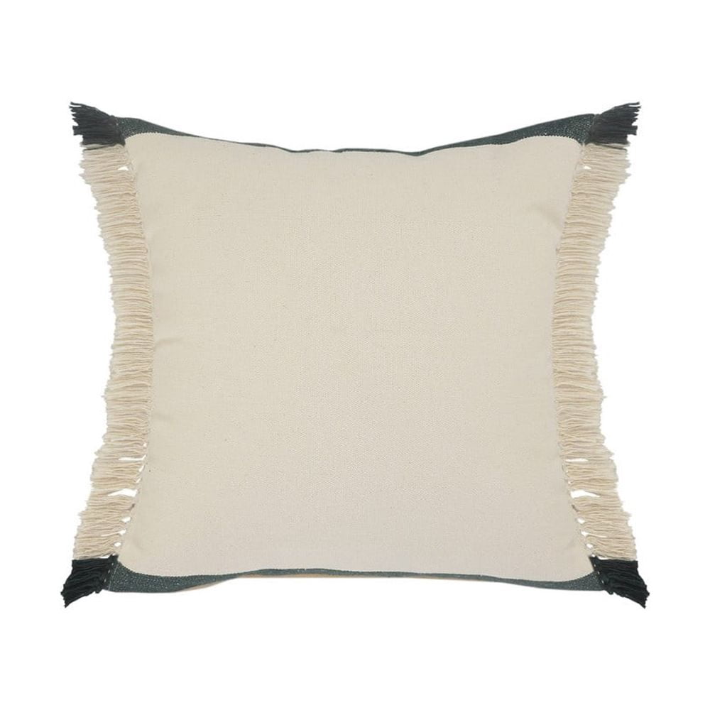 Ox Bay 20" x 20" Green / White Stripe Organic Cotton Contemporary Pillow Cover