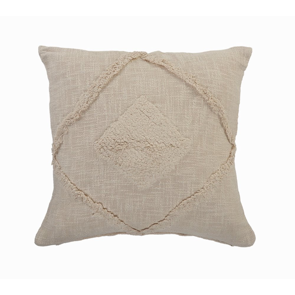 Ox Bay 20" x 20" Hand-Woven Birch Diamond Organic Cotton Pillow Cover