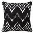 thumbnail image 1 of Ox Bay 20" x 20" Hand-Woven Black/ White Chevron Cotton Blend Pillow Cover, 1 of 11