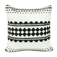 thumbnail image 1 of LR Home Ox Bay Hand-Woven Black/White Geometric Cotton Blend Pillow Cover, 1 of 7