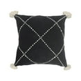 thumbnail image 1 of Ox Bay 20" x 20" Hand-Woven Black/ White Geometric Organic Cotton Pillow Cover, 1 of 9